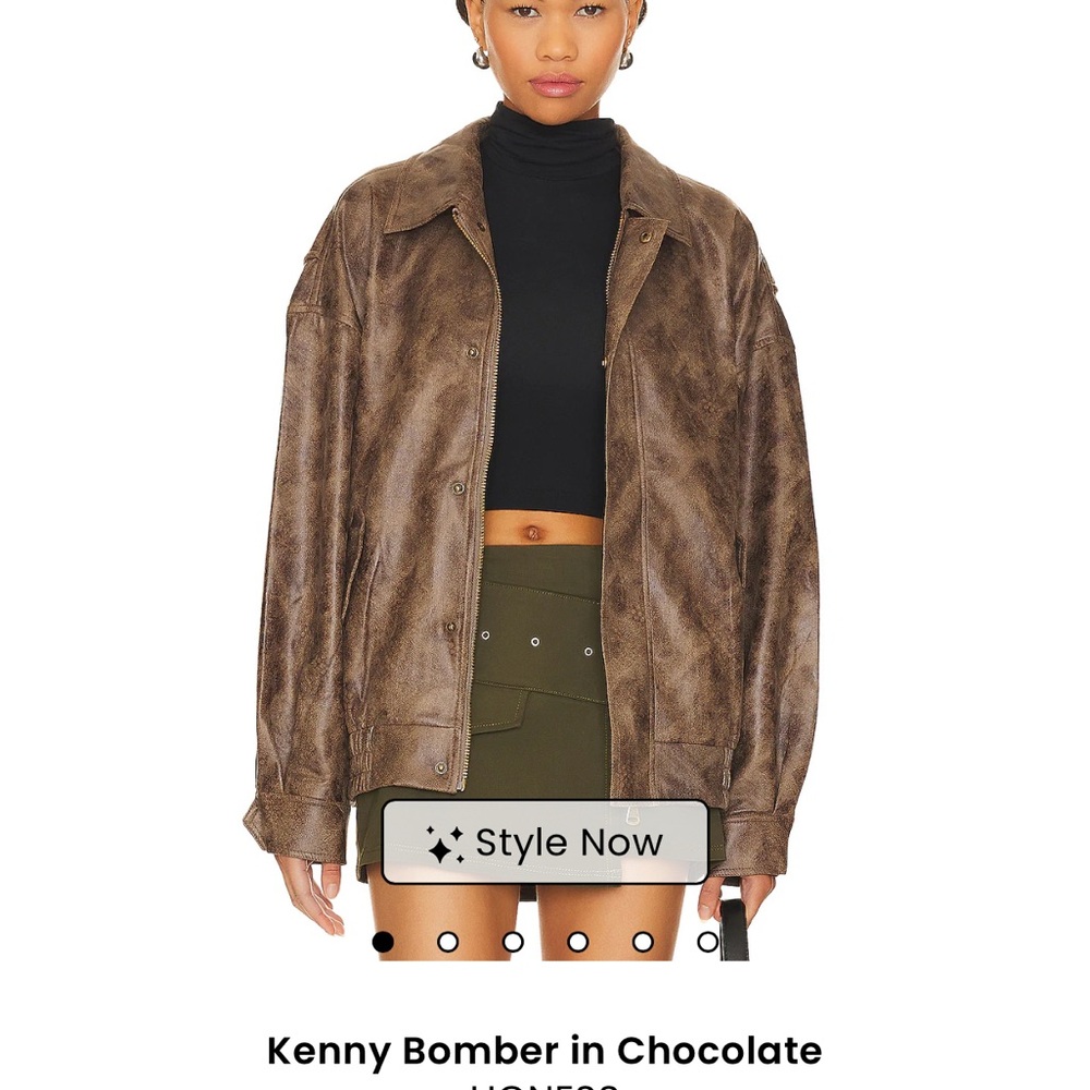 Princess Polly Lioness Brown Bomber Jacket Relaxed Fit